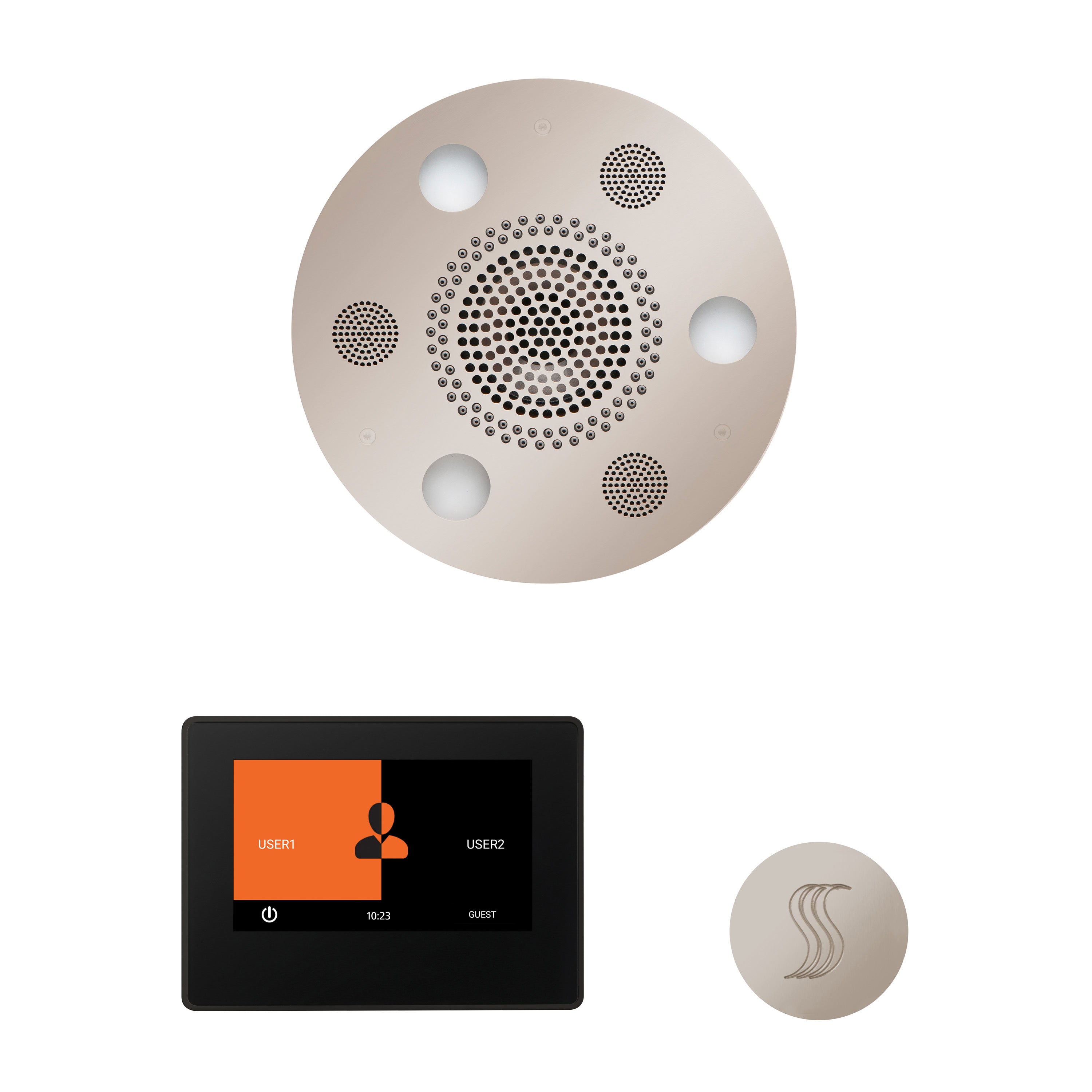 Wellness Steam Package - Serenity Advanced (Round) + ThermaTouch 7 Control (Black Trim) + Steam Head (Round) - Maison&Co.