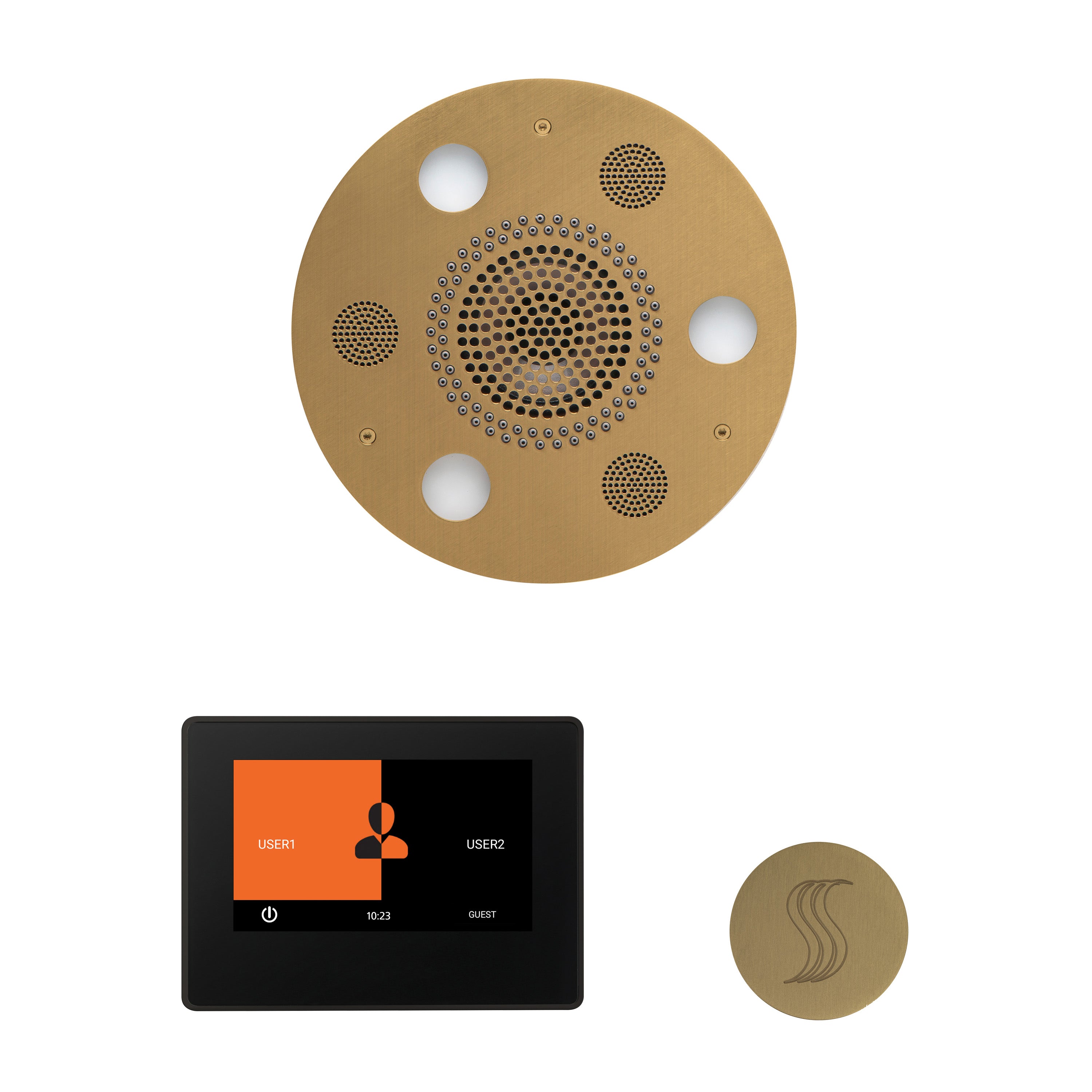 Wellness Steam Package - Serenity Advanced (Round) + ThermaTouch 7 Control (Black Trim) + Steam Head (Round) - Maison&Co.