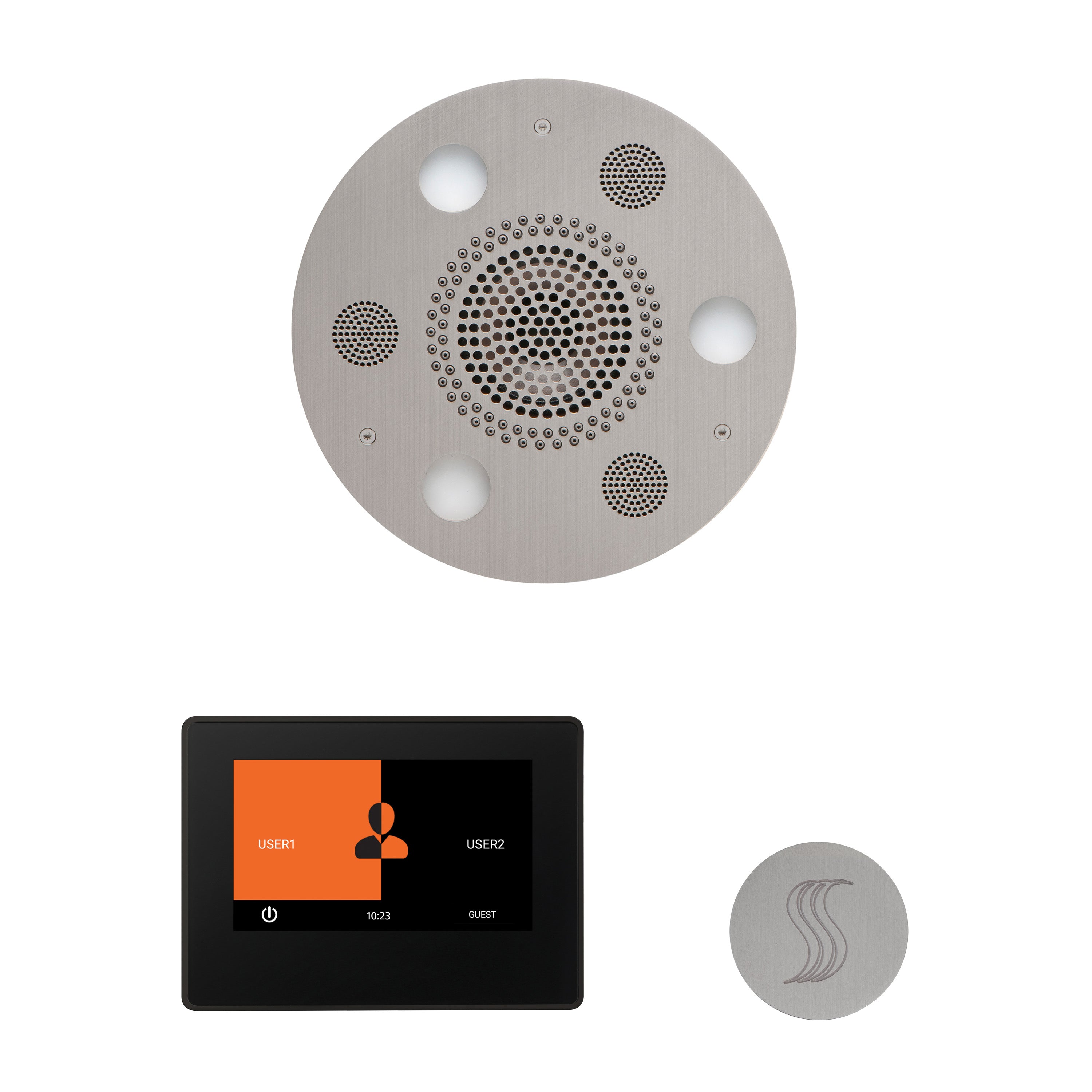 Wellness Steam Package - Serenity Advanced (Round) + ThermaTouch 7 Control (Black Trim) + Steam Head (Round) - Maison&Co.