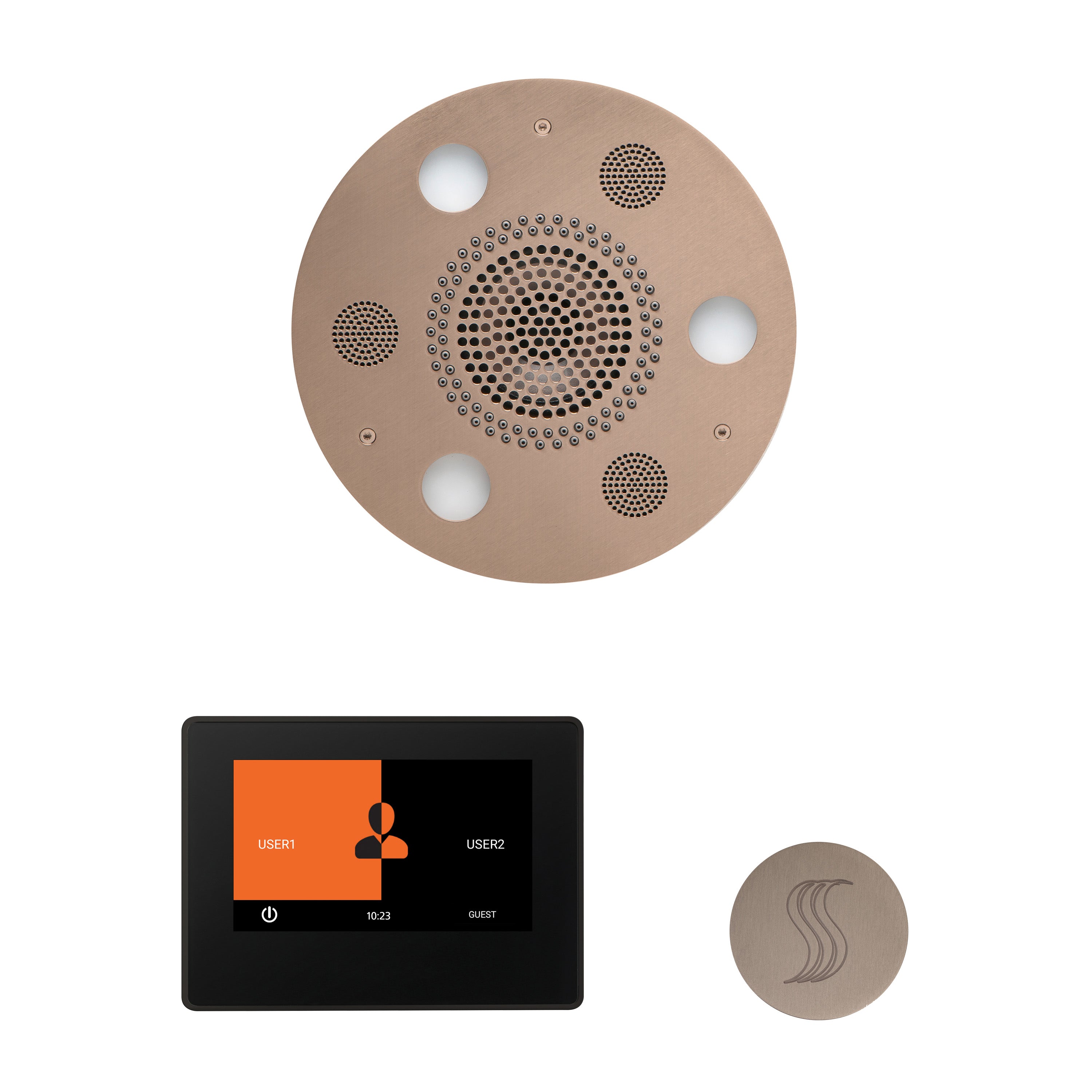 Wellness Steam Package - Serenity Advanced (Round) + ThermaTouch 7 Control (Black Trim) + Steam Head (Round) - Maison&Co.