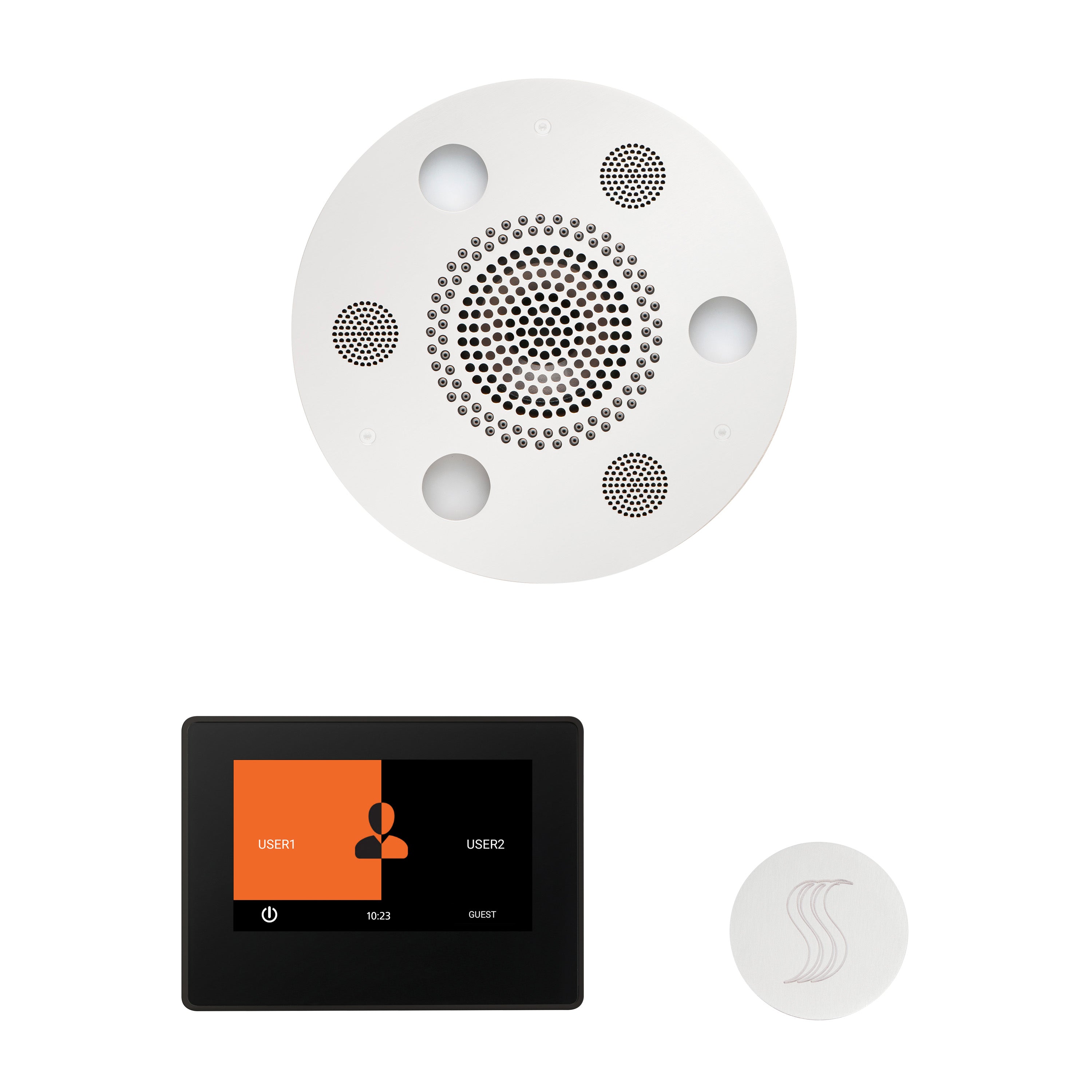 Wellness Steam Package - Serenity Advanced (Round) + ThermaTouch 7 Control (Black Trim) + Steam Head (Round) - Maison&Co.