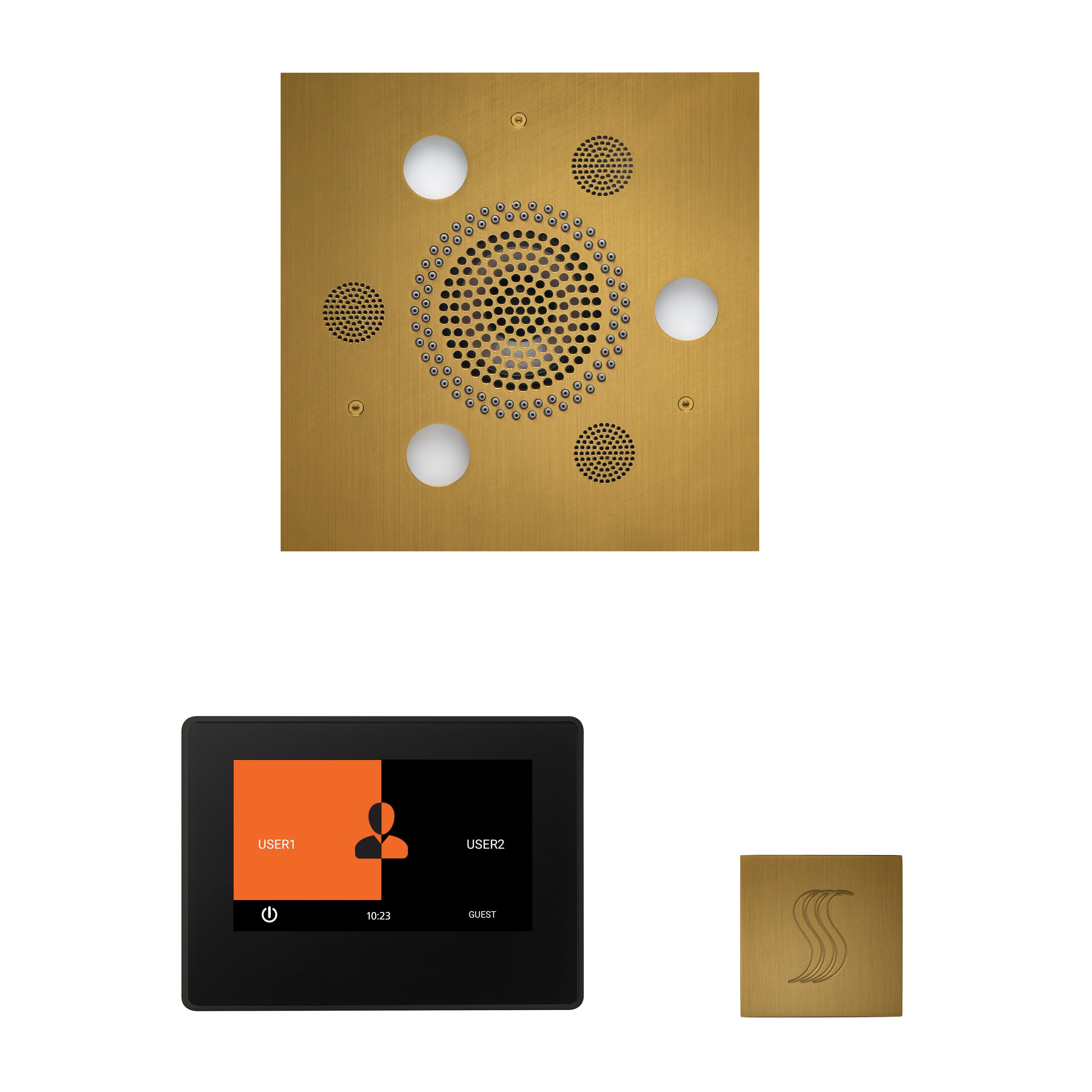 Wellness Steam Package - Serenity Advanced (Square) + ThermaTouch 7 Control (Black Trim) + Steam Head (Square) - Maison&Co.