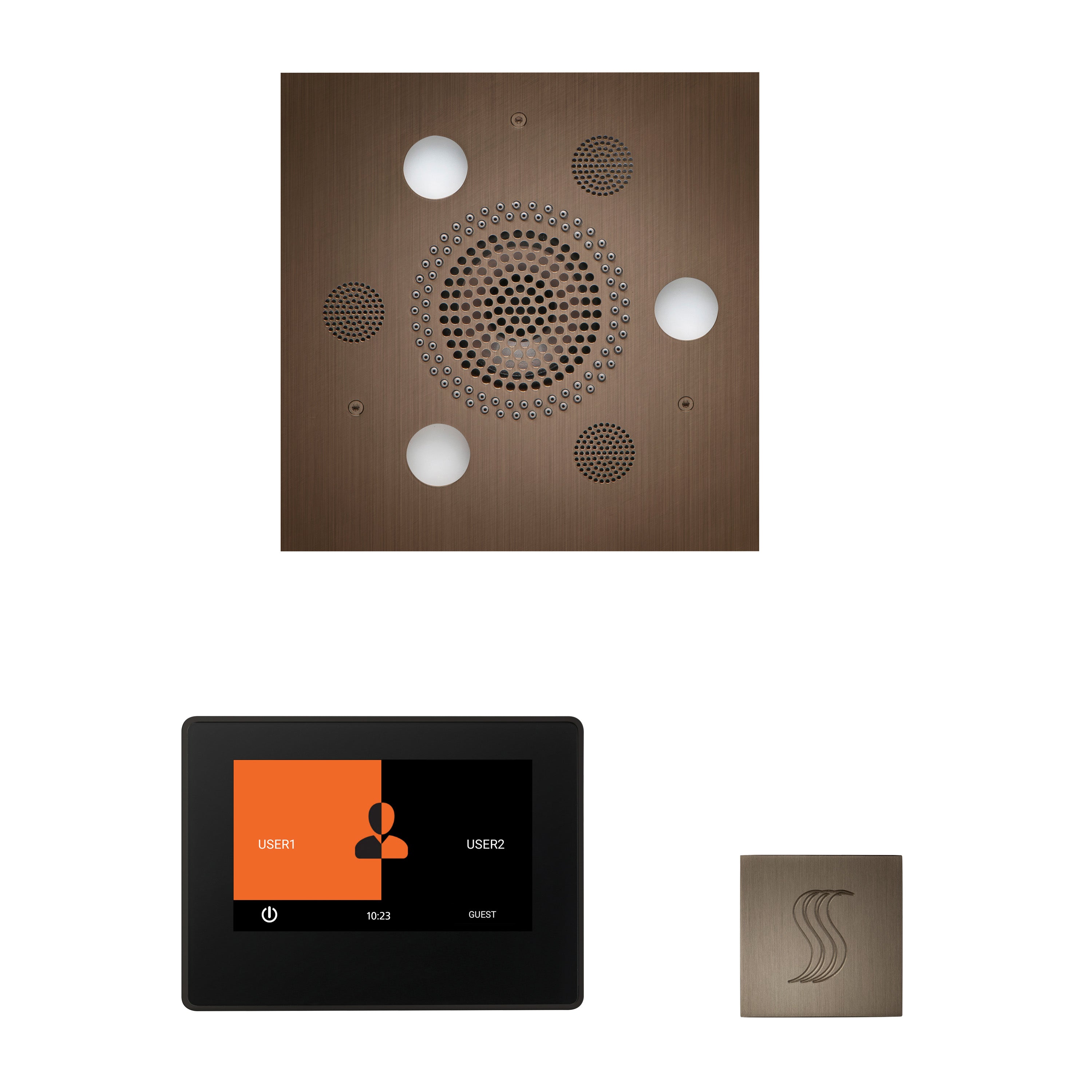 Wellness Steam Package - Serenity Advanced (Square) + ThermaTouch 7 Control (Black Trim) + Steam Head (Square) - Maison&Co.