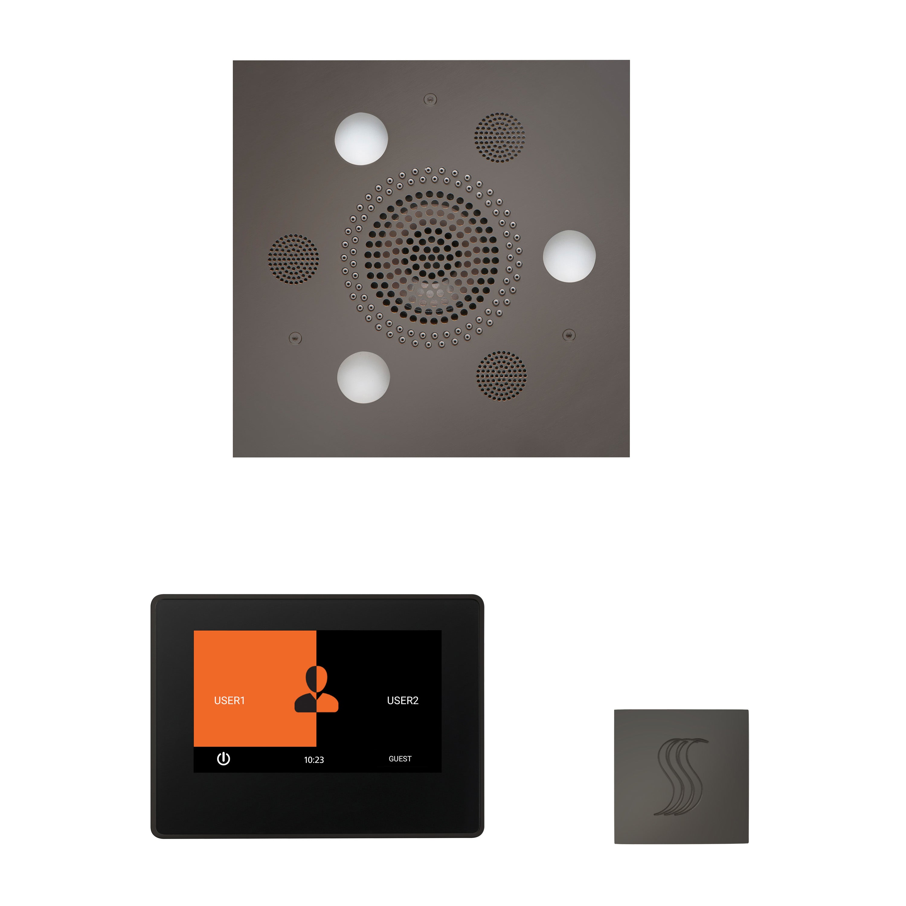 Wellness Steam Package - Serenity Advanced (Square) + ThermaTouch 7 Control (Black Trim) + Steam Head (Square) - Maison&Co.