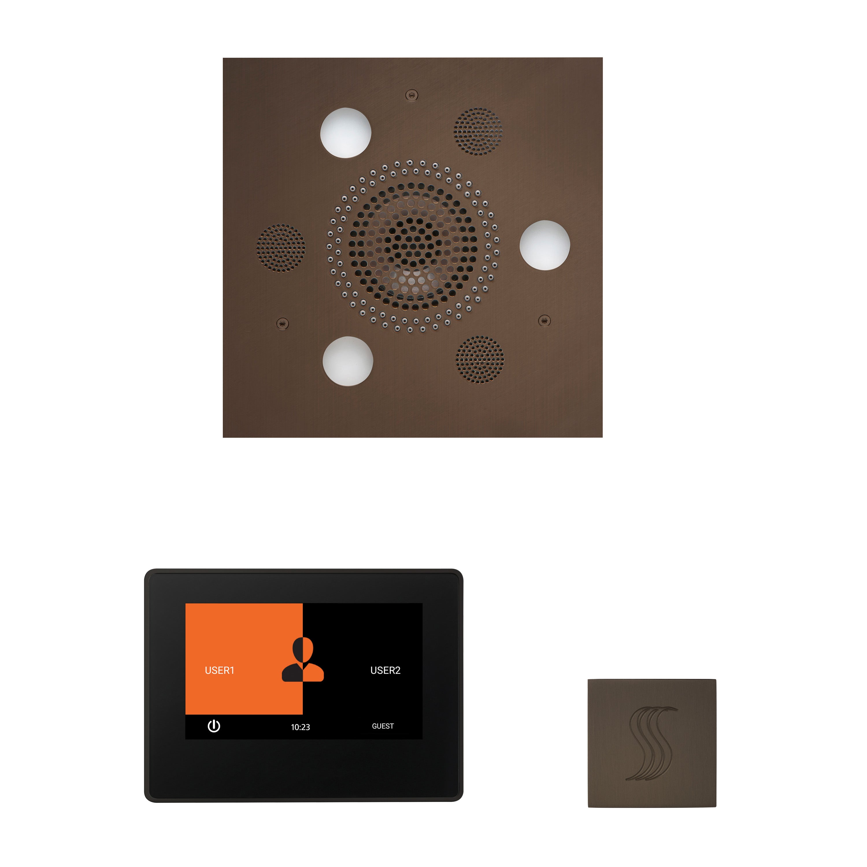 Wellness Steam Package - Serenity Advanced (Square) + ThermaTouch 7 Control (Black Trim) + Steam Head (Square) - Maison&Co.