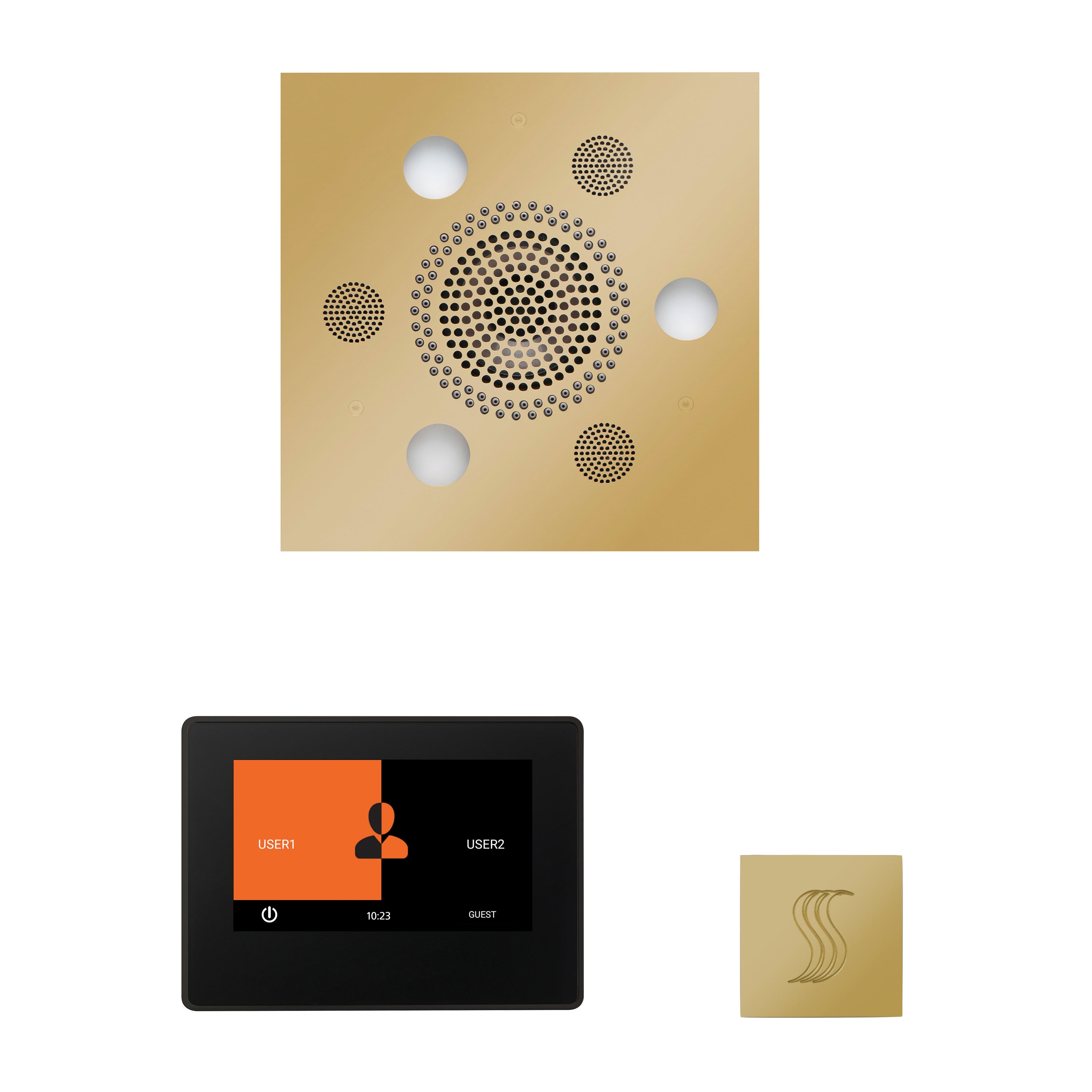 Wellness Steam Package - Serenity Advanced (Square) + ThermaTouch 7 Control (Black Trim) + Steam Head (Square) - Maison&Co.