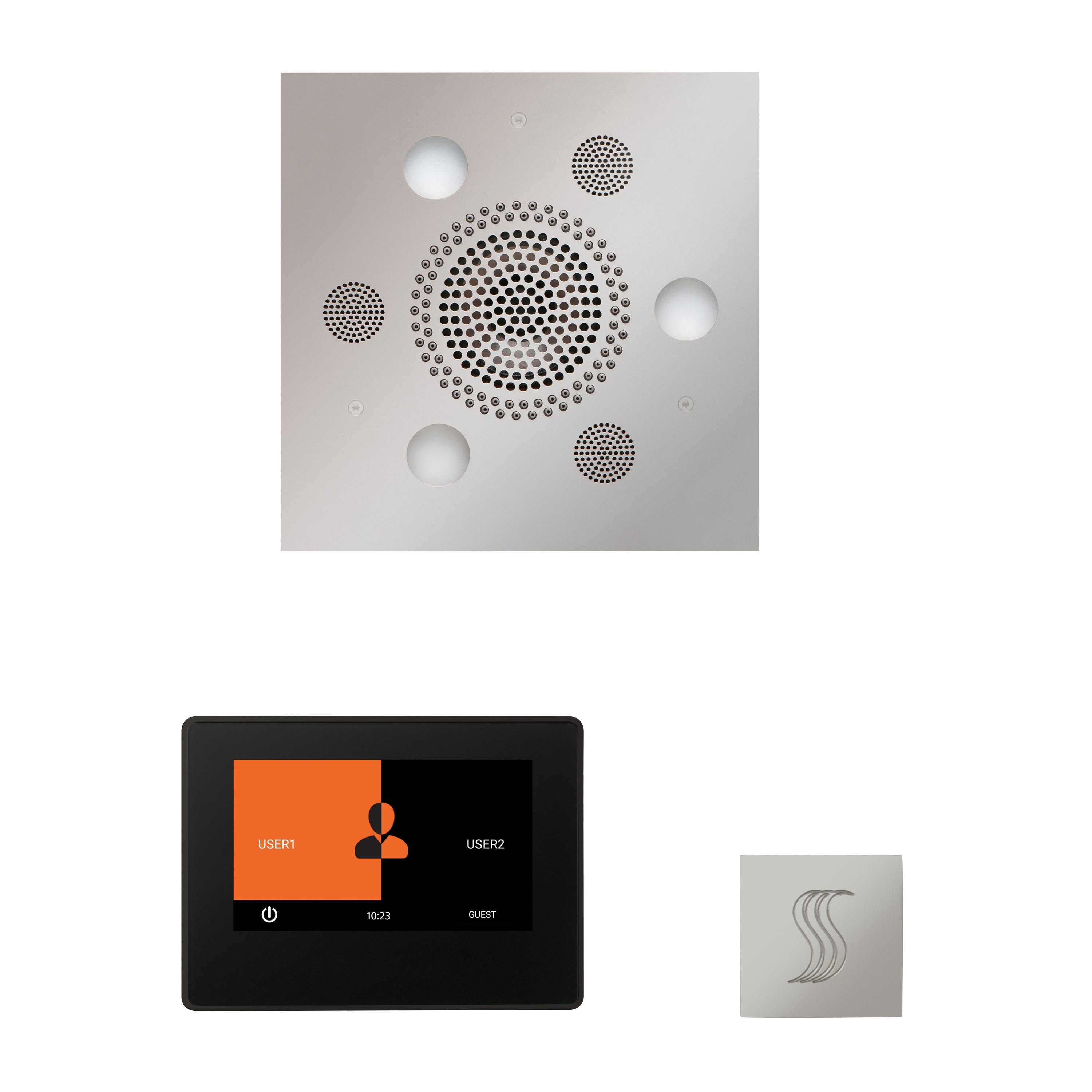 Wellness Steam Package - Serenity Advanced (Square) + ThermaTouch 7 Control (Black Trim) + Steam Head (Square) - Maison&Co.