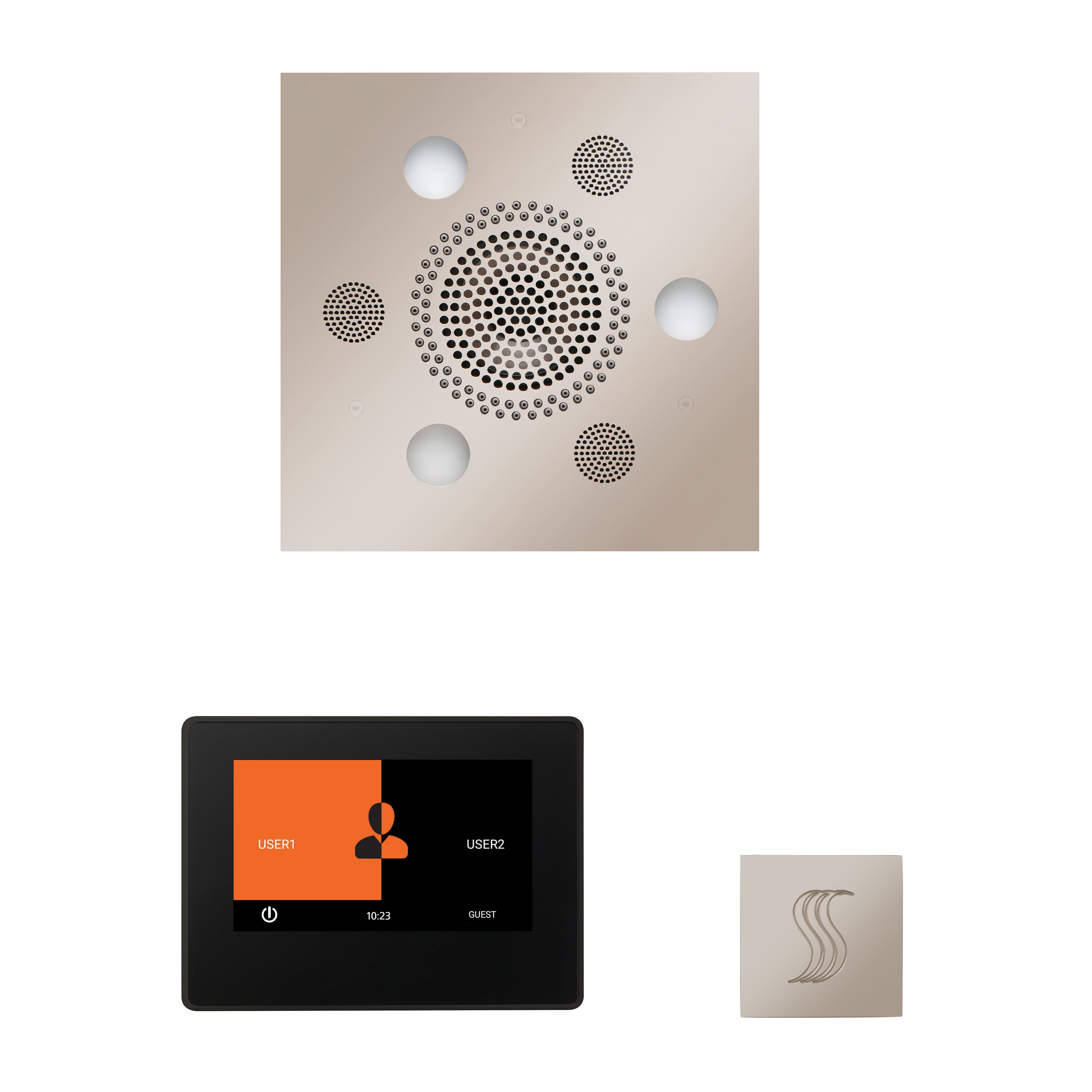 Wellness Steam Package - Serenity Advanced (Square) + ThermaTouch 7 Control (Black Trim) + Steam Head (Square) - Maison&Co.