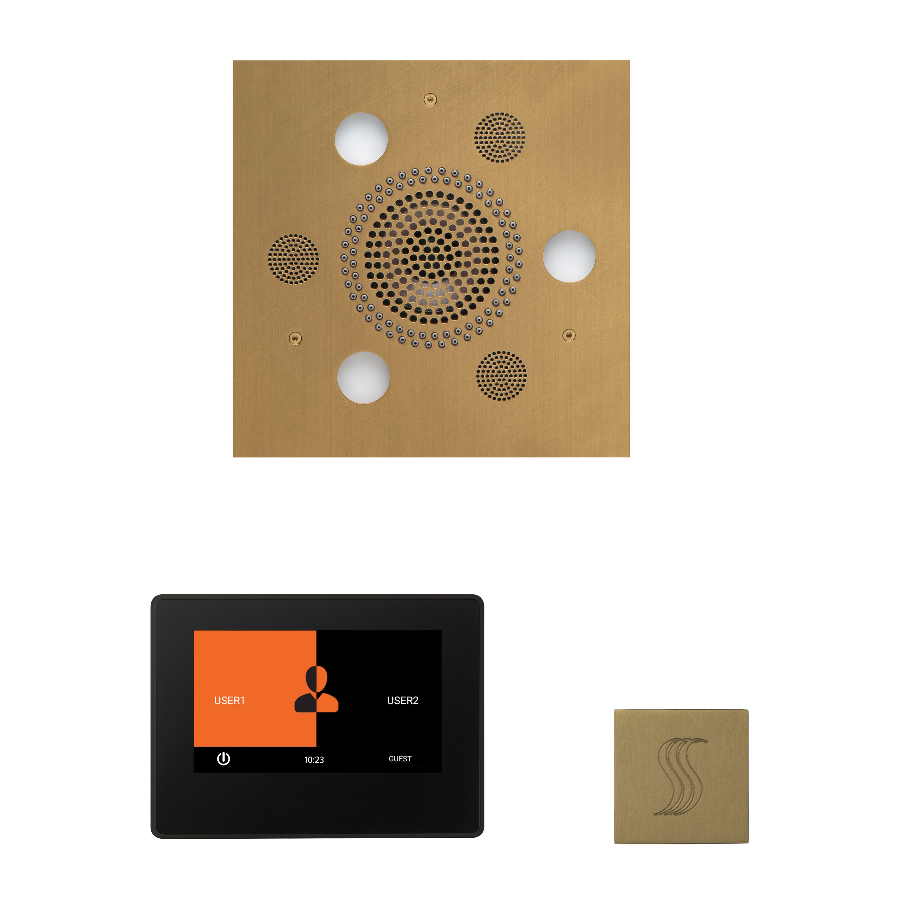 Wellness Steam Package - Serenity Advanced (Square) + ThermaTouch 7 Control (Black Trim) + Steam Head (Square) - Maison&Co.