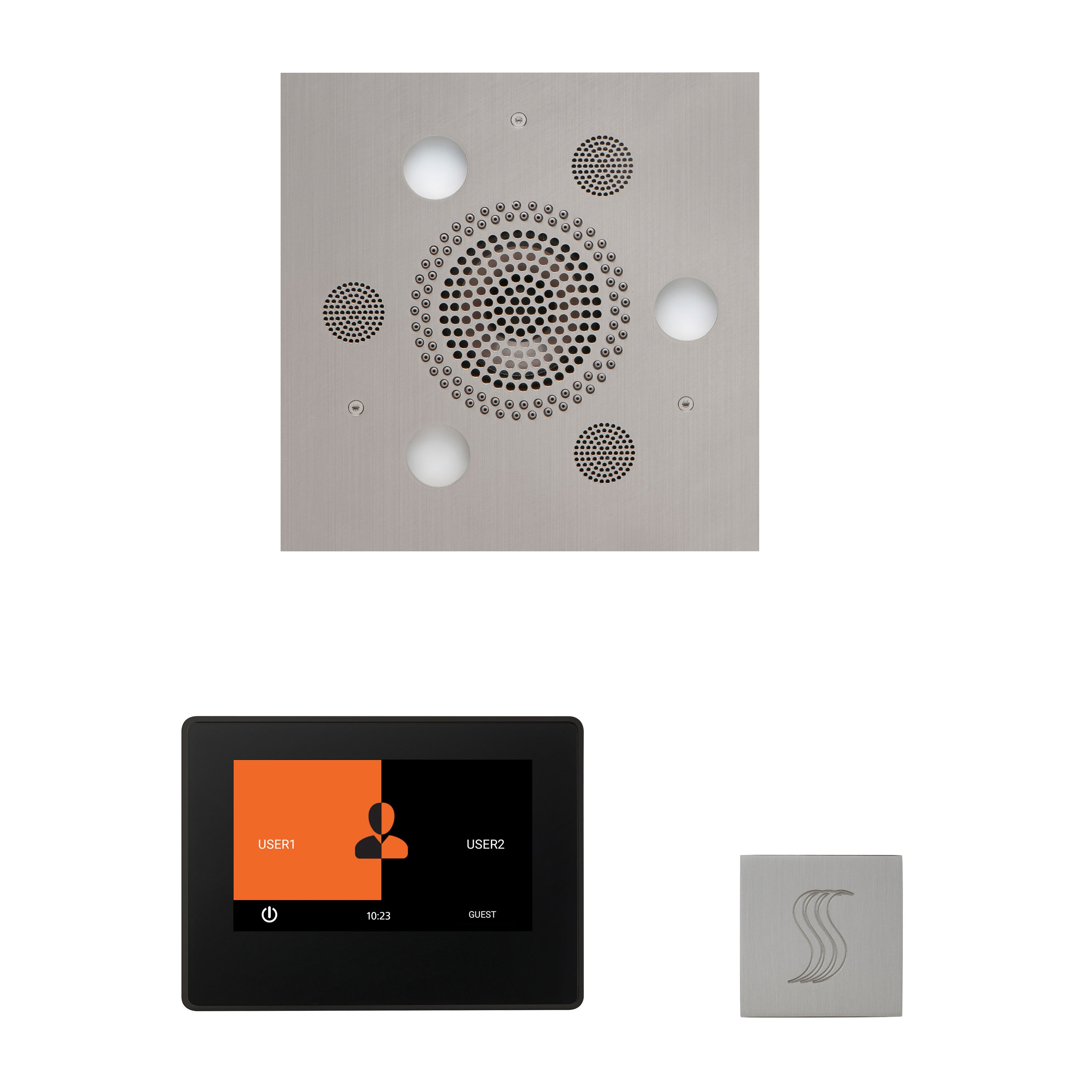 Wellness Steam Package - Serenity Advanced (Square) + ThermaTouch 7 Control (Black Trim) + Steam Head (Square) - Maison&Co.