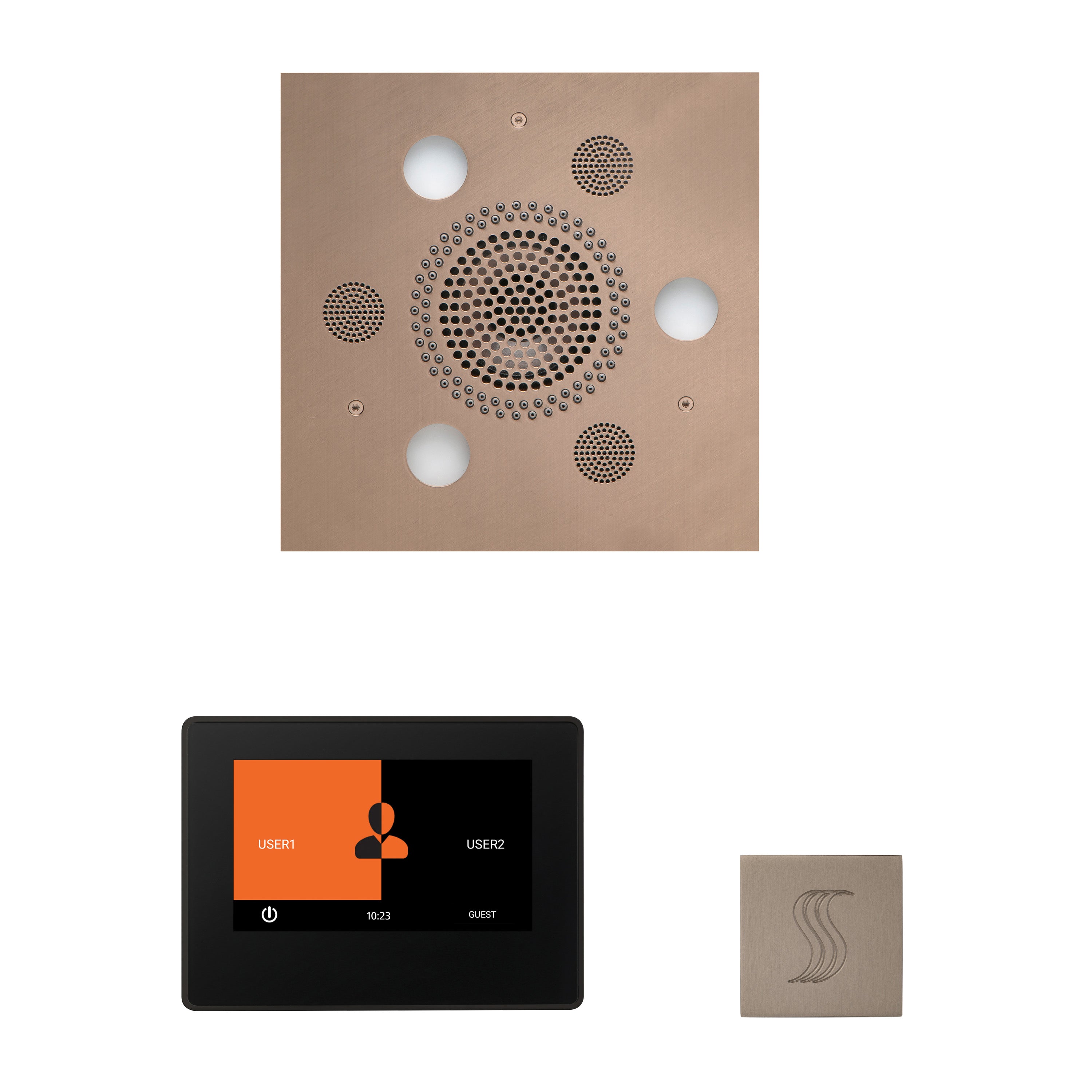 Wellness Steam Package - Serenity Advanced (Square) + ThermaTouch 7 Control (Black Trim) + Steam Head (Square) - Maison&Co.