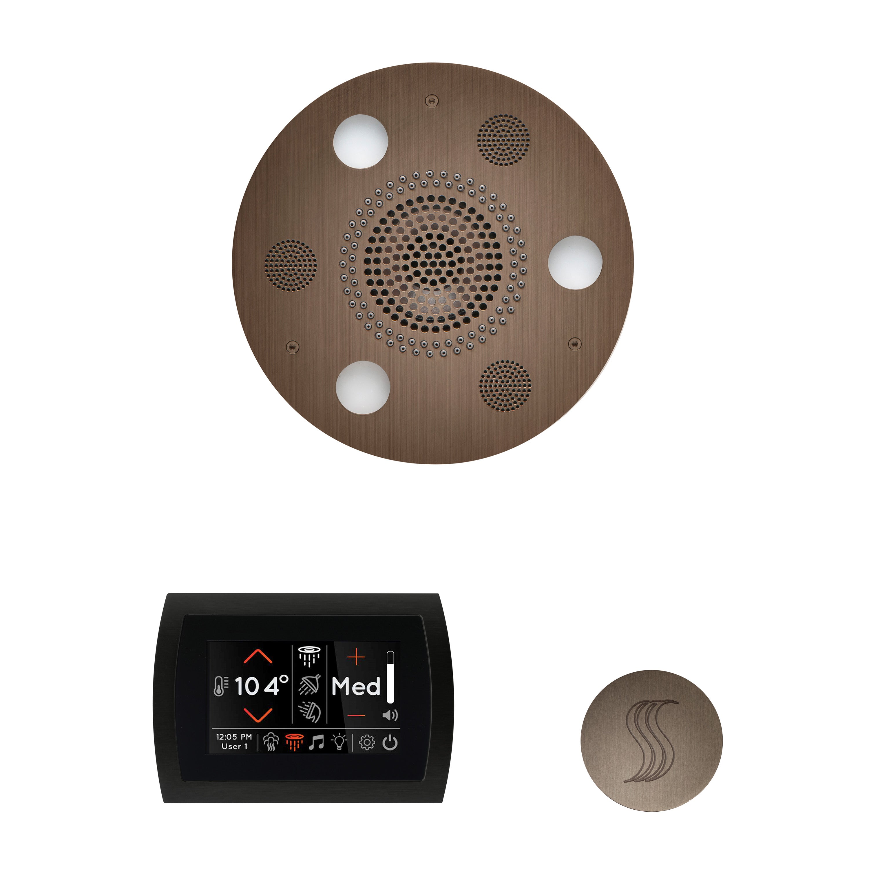 Wellness Steam Package - Serenity Advanced (Round) + SignaTouch Control (Wall Mount) + Steam Head (Round) - Maison&Co.