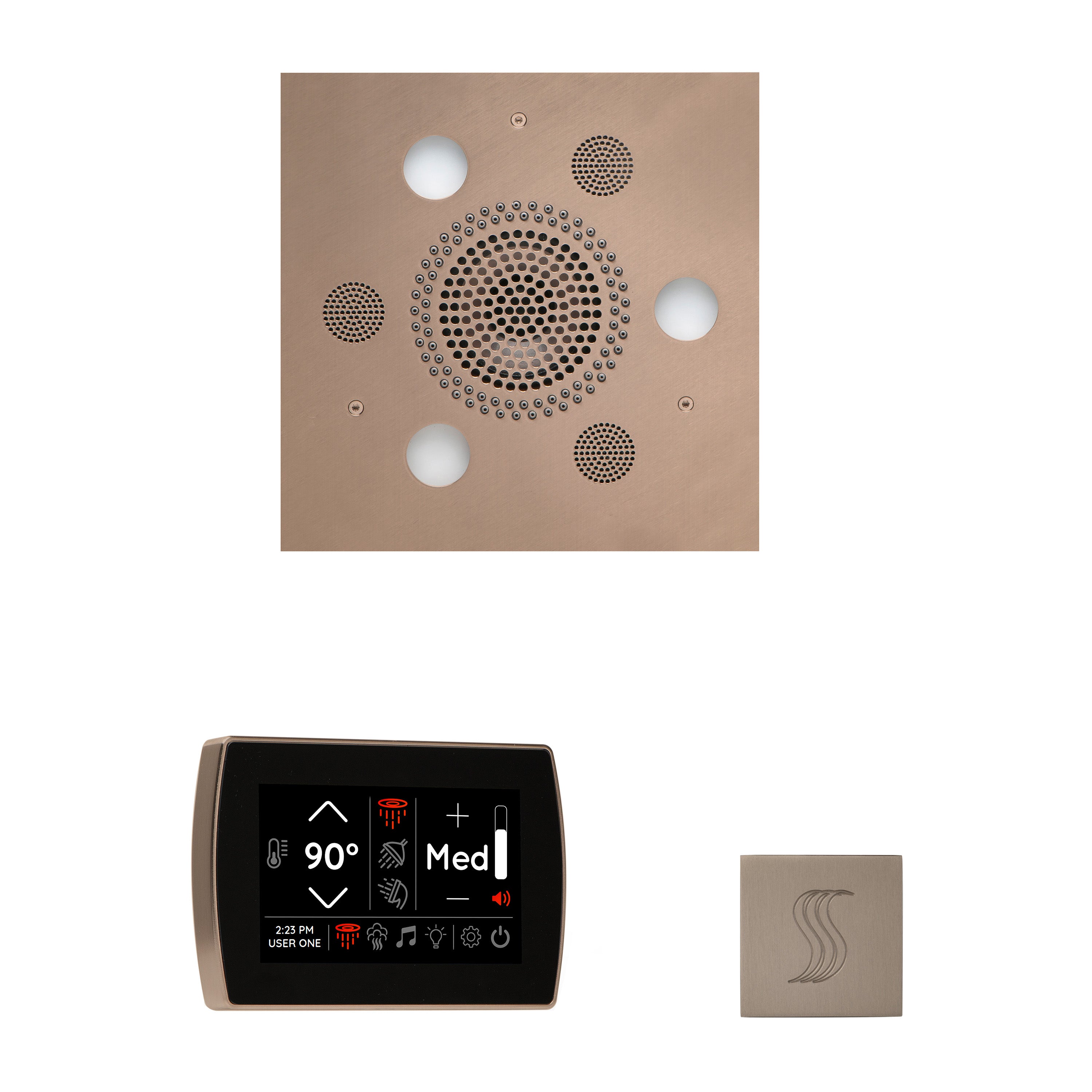 Wellness Steam Package - Serenity Advanced (Square) + SignaTouch Control (Recessed, Black Trim) + Steam Head (Square) - Maison&Co.