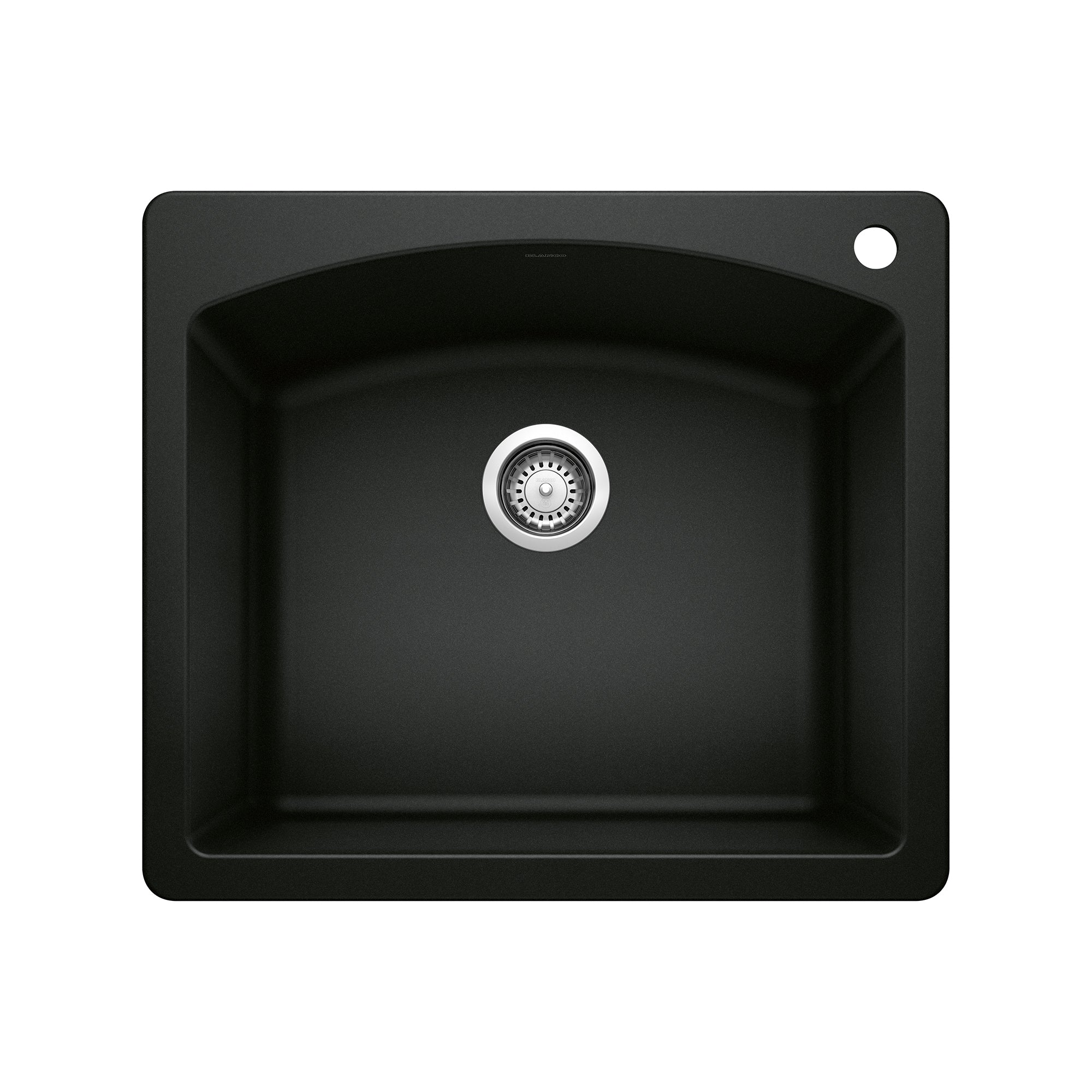 Blanco - 442905 - Diamond SILGRANIT 25" Single Bowl Dual Mount Kitchen Sink - Coal Black
