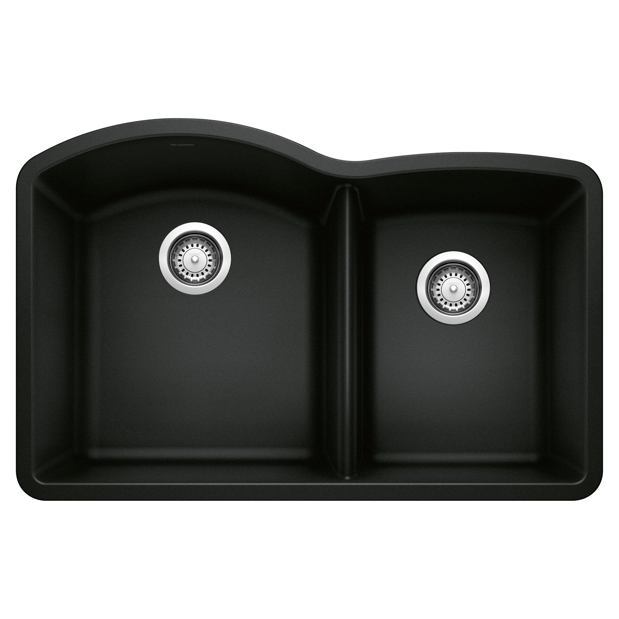 Blanco - 442909 - Diamond SILGRANIT 32" 60/40 Double Bowl Undermount Kitchen Sink - Coal Black