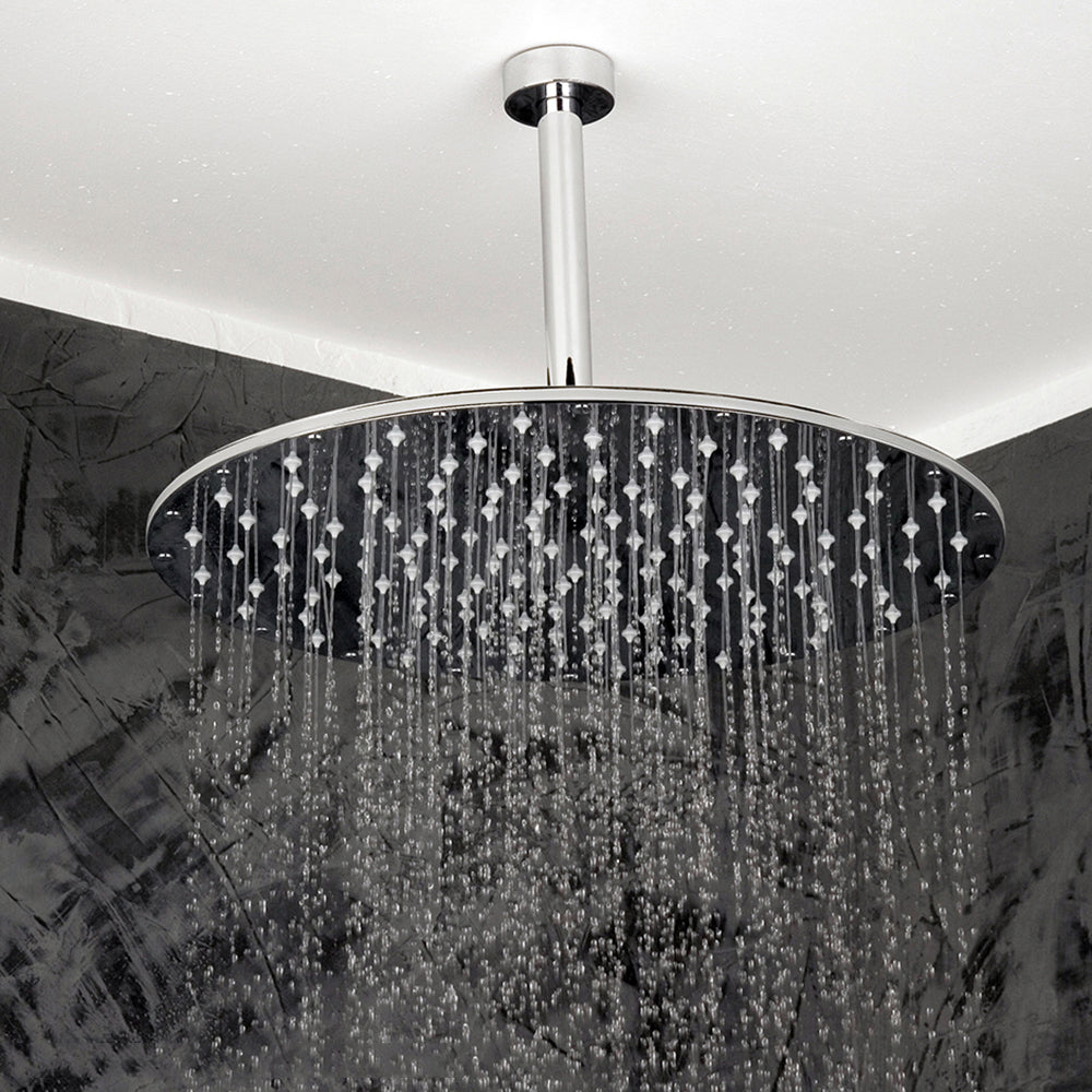 Ceiling-mount tilting round rain shower head, 330 rubber nozzles. Arm and flange sold separately. - Maison&Co.