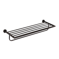 Wall-mount towel shelf with a towel bar made of chrome plated brass. W: 24 1/2”, D: 8 5/8” - Maison&Co.