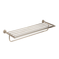 Wall-mount towel shelf with a towel bar made of chrome plated brass. W: 24 1/2”, D: 8 5/8” - Maison&Co.