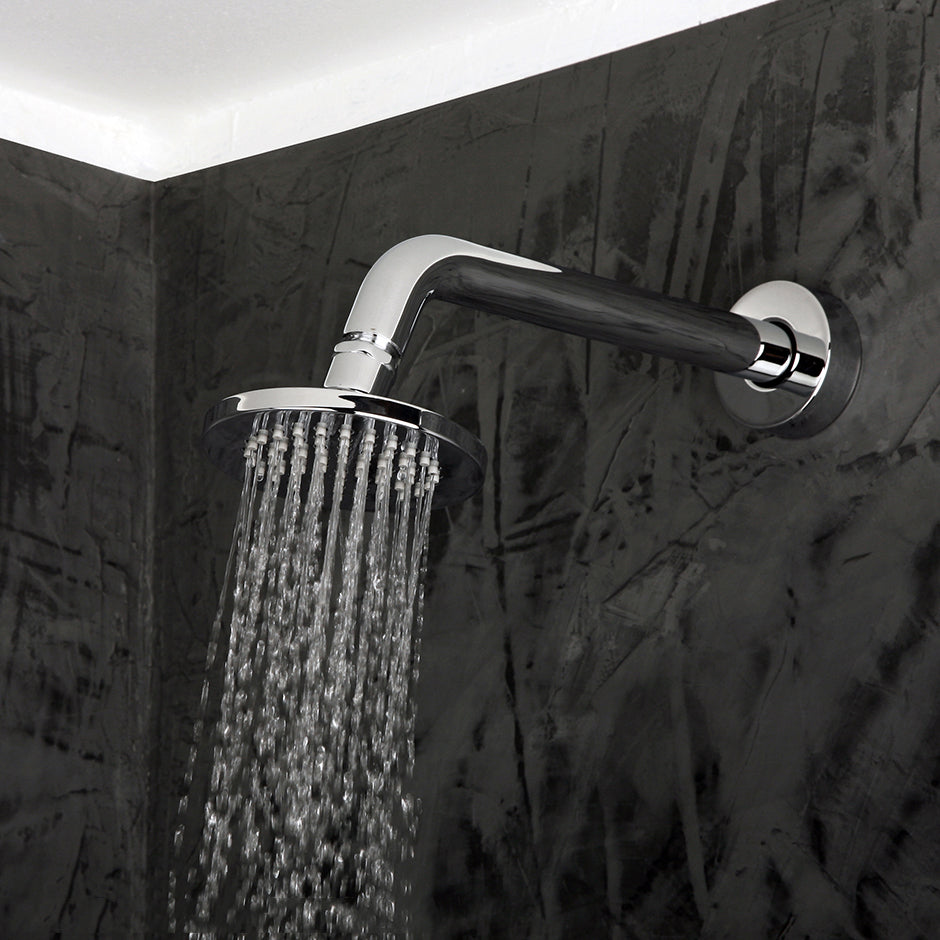 Wall-mount tilting round rain shower head, 60 rubber nozzles. Arm and flange sold separately. - Maison&Co.