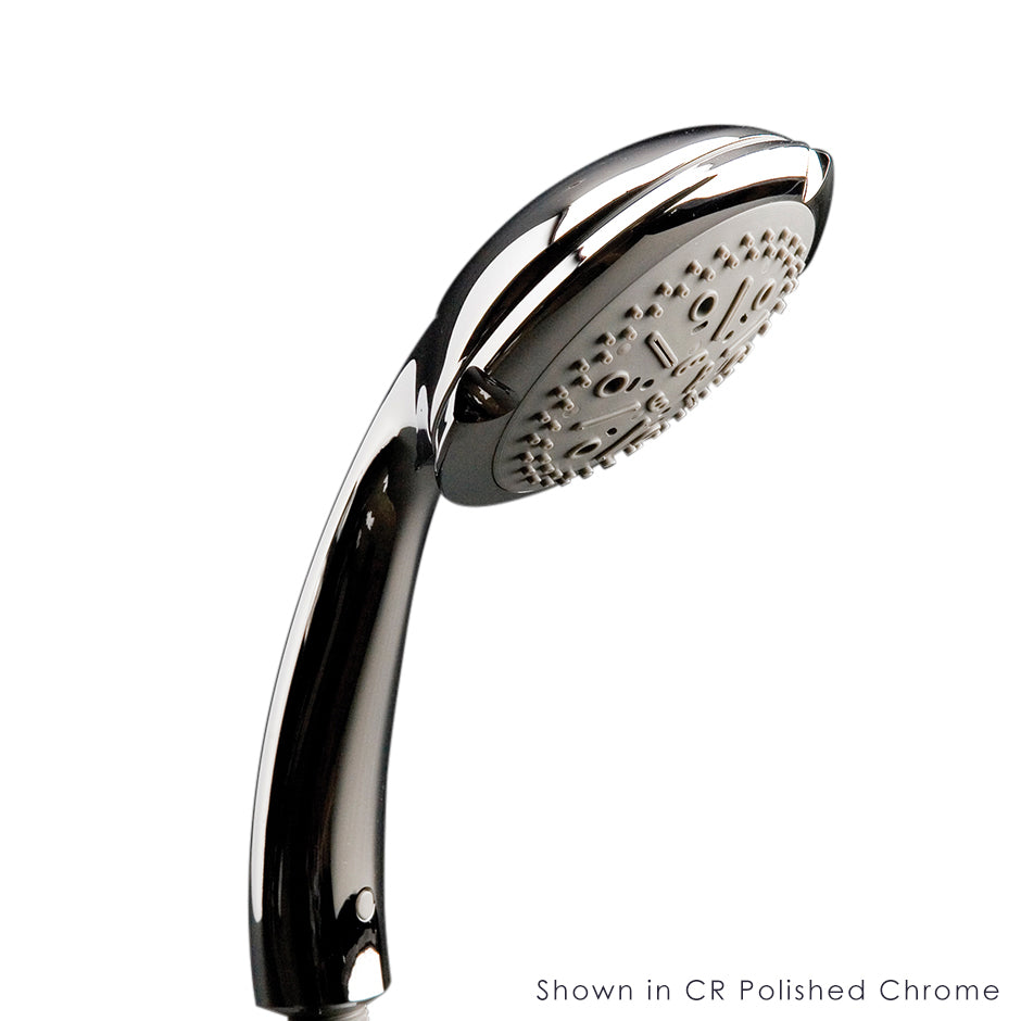 Hand-held round shower head with 59" flexible hose, four jets. - Maison&Co.