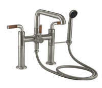 California Faucets - 0908-30T.20-SN - Industrial Deck Mount Tub Filler - Satin Nickel  - Descanso