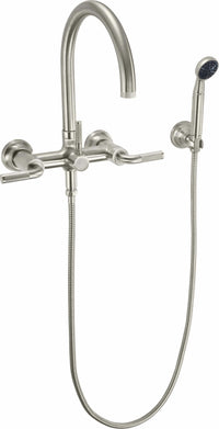 California Faucets - 1006-30K.18-SN - Industrial Wall Mount Tub Filler - Arc Spout - Satin Nickel  - Descanso