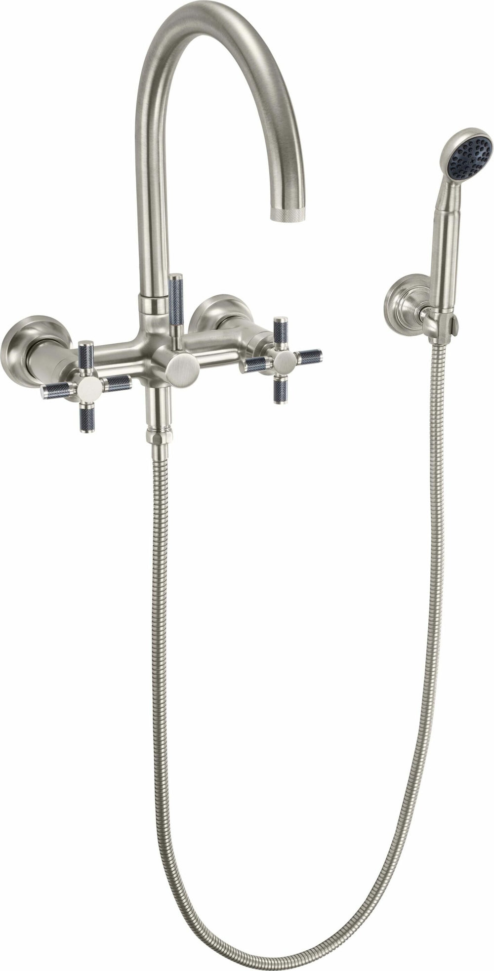 California Faucets - 1006-30XF.20-SN - Industrial Wall Mount Tub Filler - Arc Spout - Satin Nickel  - Descanso