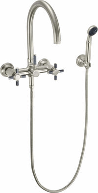 California Faucets - 1006-30XF.20-SN - Industrial Wall Mount Tub Filler - Arc Spout - Satin Nickel  - Descanso