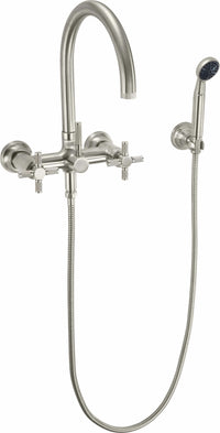 California Faucets - 1006-30XK.18-SN - Industrial Wall Mount Tub Filler - Arc Spout - Satin Nickel  - Descanso