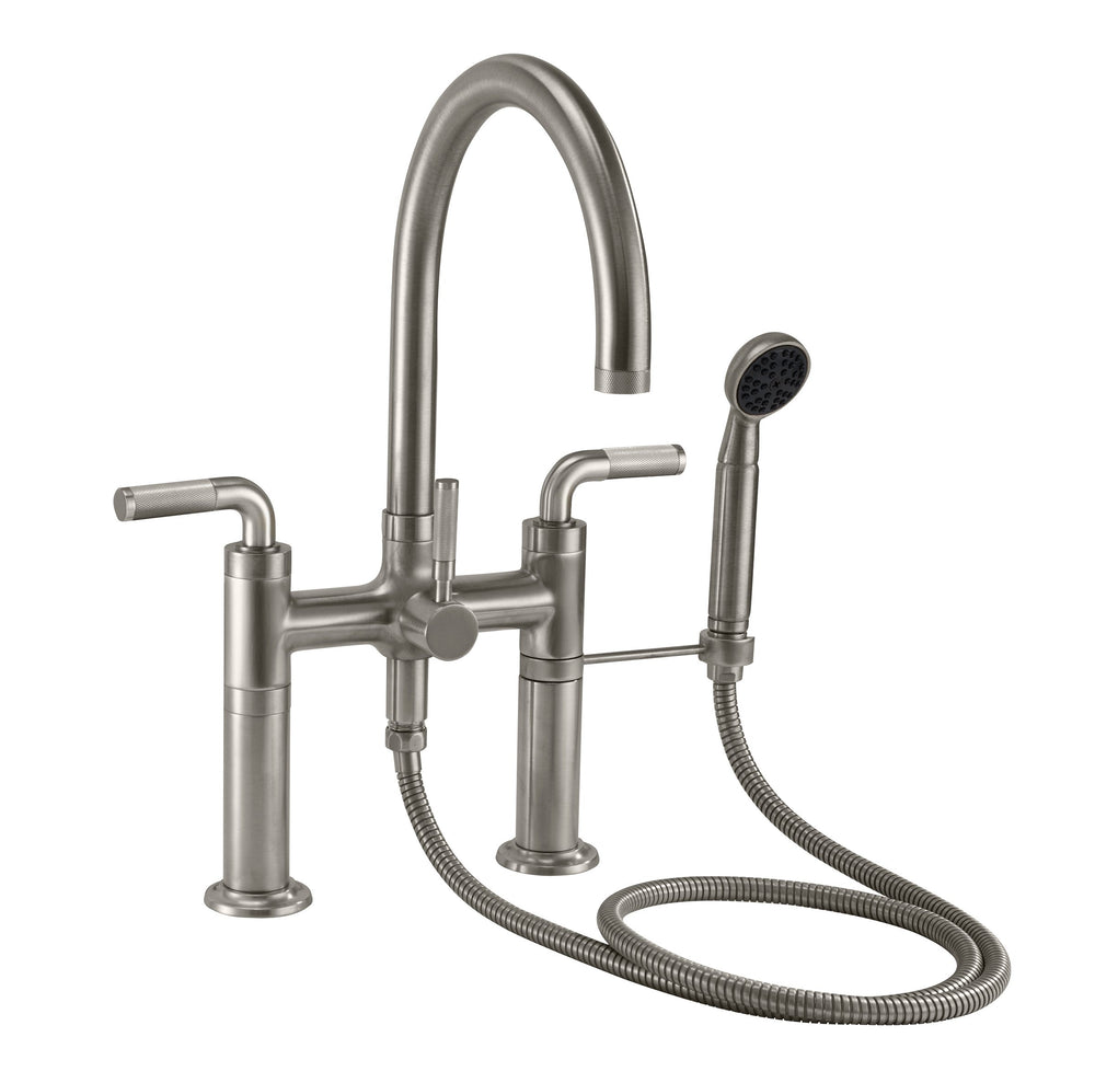California Faucets - 1008-30K.20-SN - Industrial Deck Mount Tub Filler - Arc Spout - Satin Nickel  - Descanso