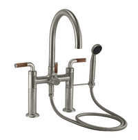 California Faucets - 1008-30T.18-SN - Industrial Deck Mount Tub Filler - Satin Nickel  - Descanso