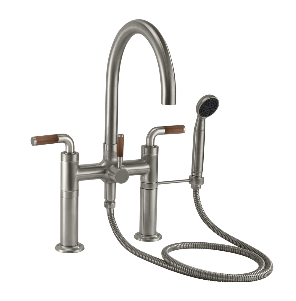 California Faucets - 1008-30T.20-SN - Industrial Deck Mount Tub Filler - Satin Nickel  - Descanso