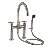 California Faucets - 1008-30X.18-SN - Industrial Deck Mount Tub Filler - Arc Spout - Satin Nickel  - Descanso