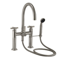 California Faucets - 1008-30X.20-SN - Industrial Deck Mount Tub Filler - Arc Spout - Satin Nickel  - Descanso