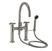 California Faucets - 1008-30XT.20-SN - Industrial Deck Mount Tub Filler - Satin Nickel  - Descanso