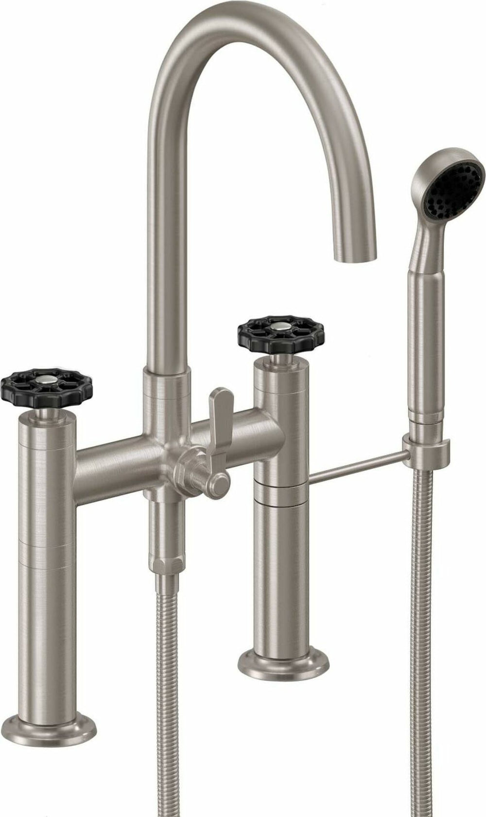 California Faucets - 1008-80WB.20-SN - Industrial Deck Mount Tub Filler - Arc Spout - Satin Nickel  - Descanso