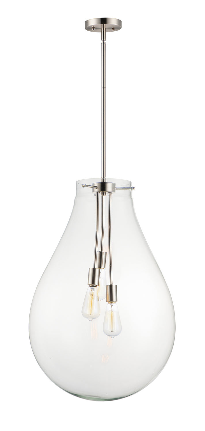 Maxim - 10166CLSN - Three Light Pendant - Gourd - Satin Nickel