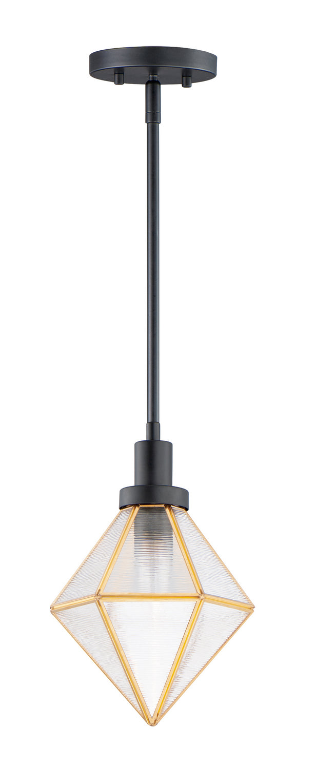 Maxim - 11555BKBUB - One Light Pendant - Adorn - Black / Burnished Brass