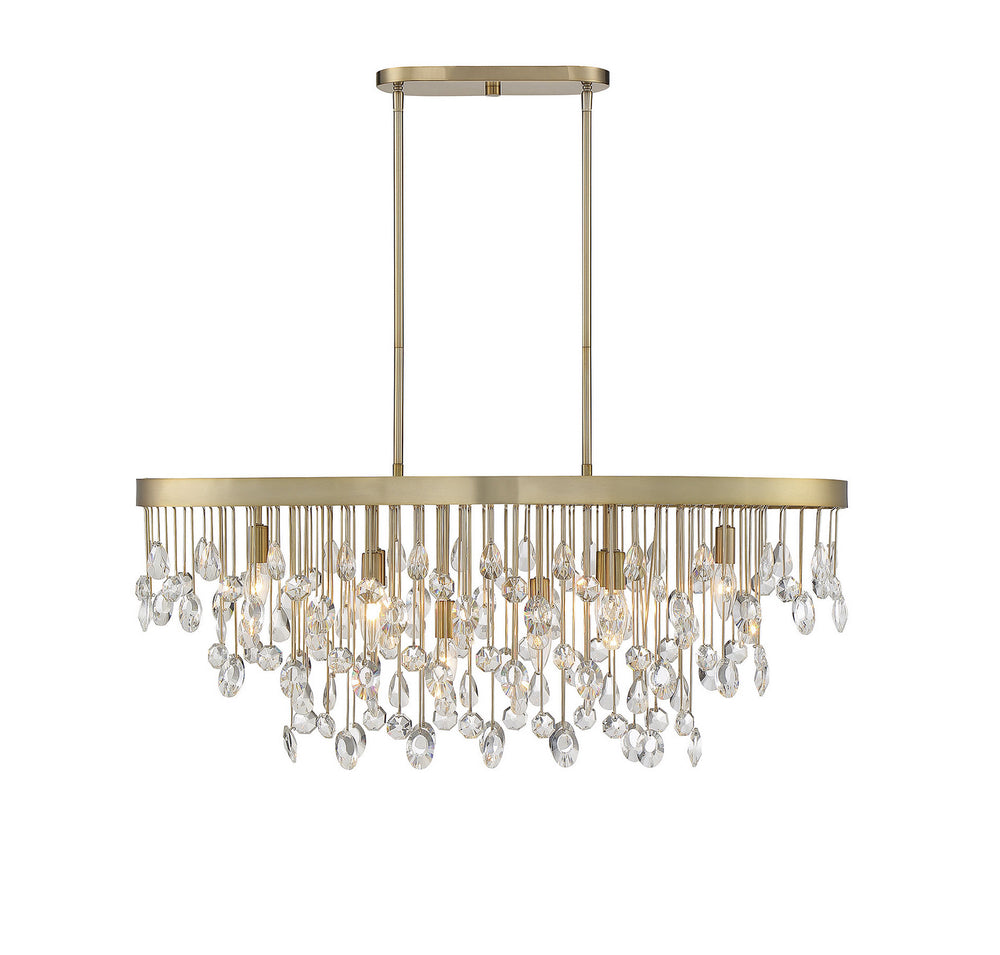 Savoy House - 1-1847-8-127 - Eight Light Linear Chandelier - Livorno - Noble Brass