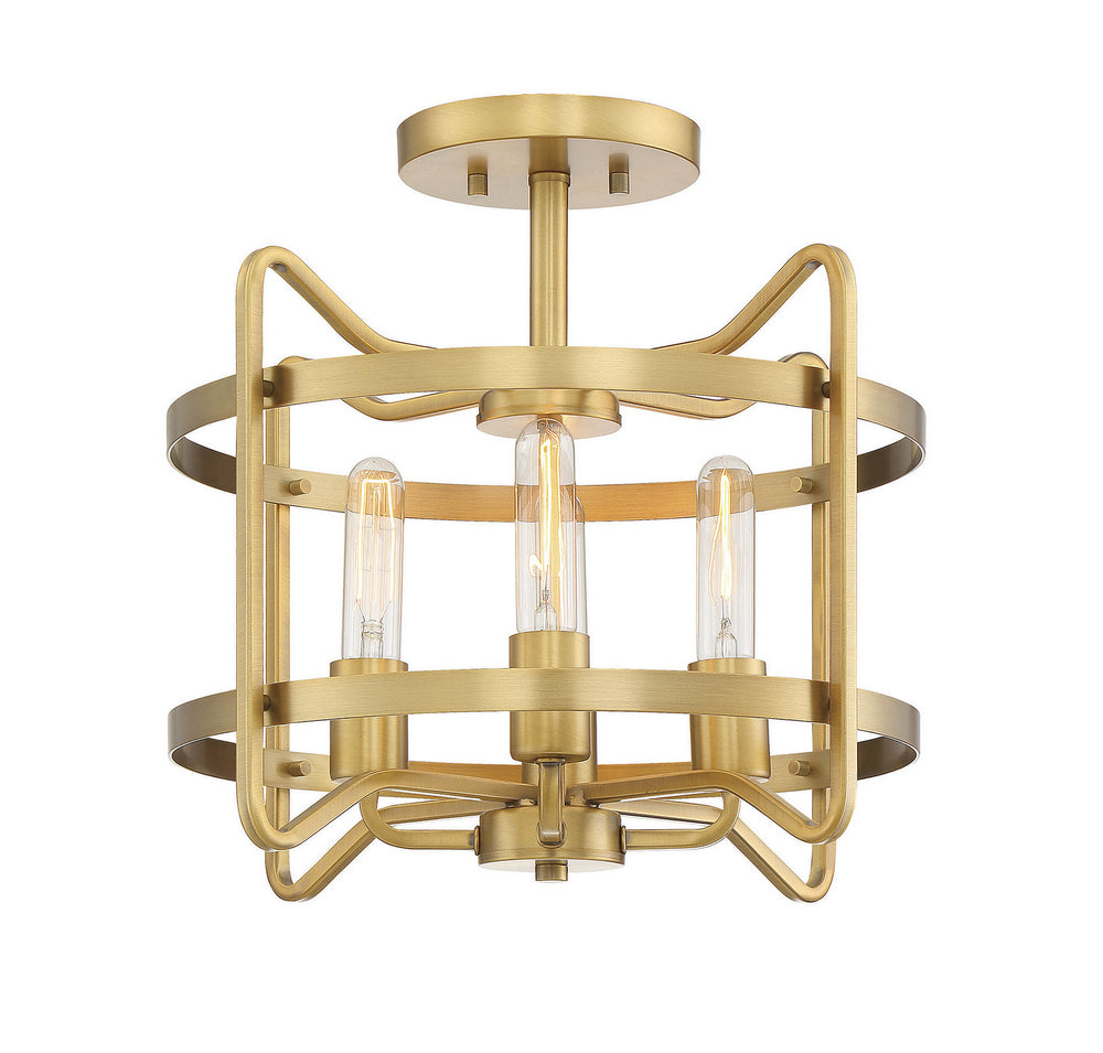 Savoy House - 6-4900-4-322 - Four Light Semi-Flush Mount - Kent - Warm Brass