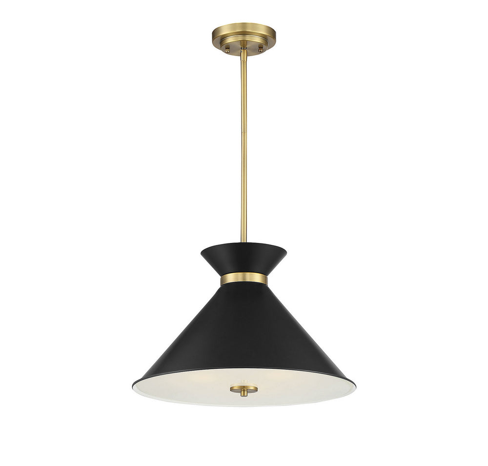 Savoy House - 7-2416-3-143 - Three Light Pendant - Lamar - Black with Warm Brass Accents