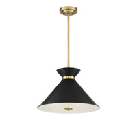 Savoy House - 7-2416-3-143 - Three Light Pendant - Lamar - Black with Warm Brass Accents