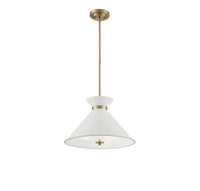 Savoy House - 7-2416-3-160 - Three Light Pendant - Lamar - White with Brass Accents