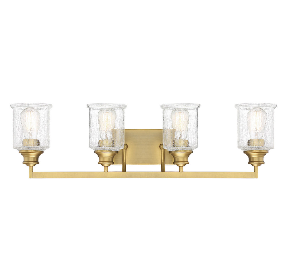 Savoy House - 8-1972-4-322 - Four Light Bath Bar - Hampton - Warm Brass