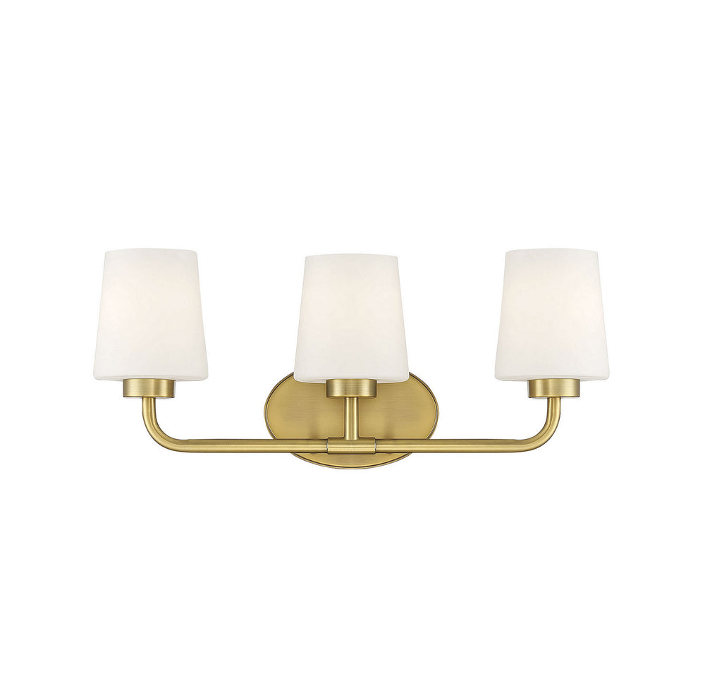 Savoy House - 8-4090-3-322 - Three Light Bath Bar - Capra - Warm Brass