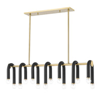 Mitzi - H382914-AGB/BK - 14 Light Linear - Whit - Aged Brass/Black