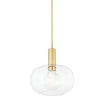 Mitzi - H403701-AGB - One Light Pendant - Harlow - Aged Brass