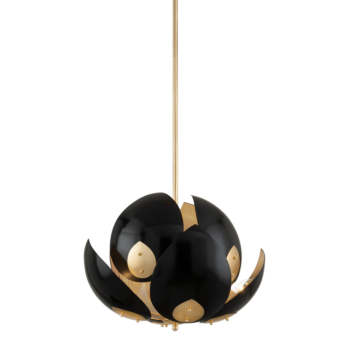 Hudson Valley - 5708-GL/BK - Eight Light Chandelier - Lotus - Gold Leaf/Black