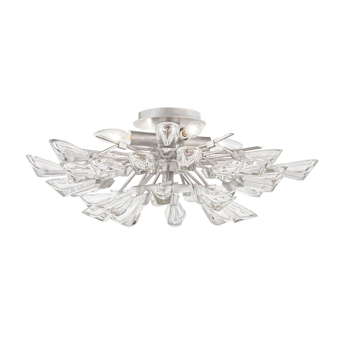 Hudson Valley - 7223-SL - Four Light Semi Flush Mount - Tulip - Silver Leaf