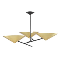 Hudson Valley - 9740-AGB/BK - Three Light Chandelier - Equilibrium - Aged Brass/Black